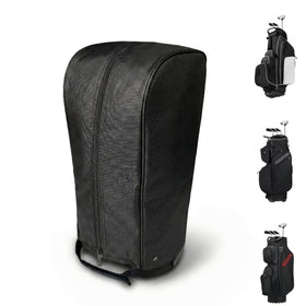 Aethycovi golf bag rain cover protecting gear in wet conditions.