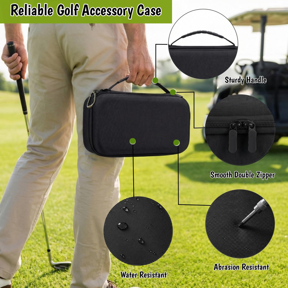 Aethycovi Golf Bag material 900d nylon close-up emphasizes water resistance and durability.