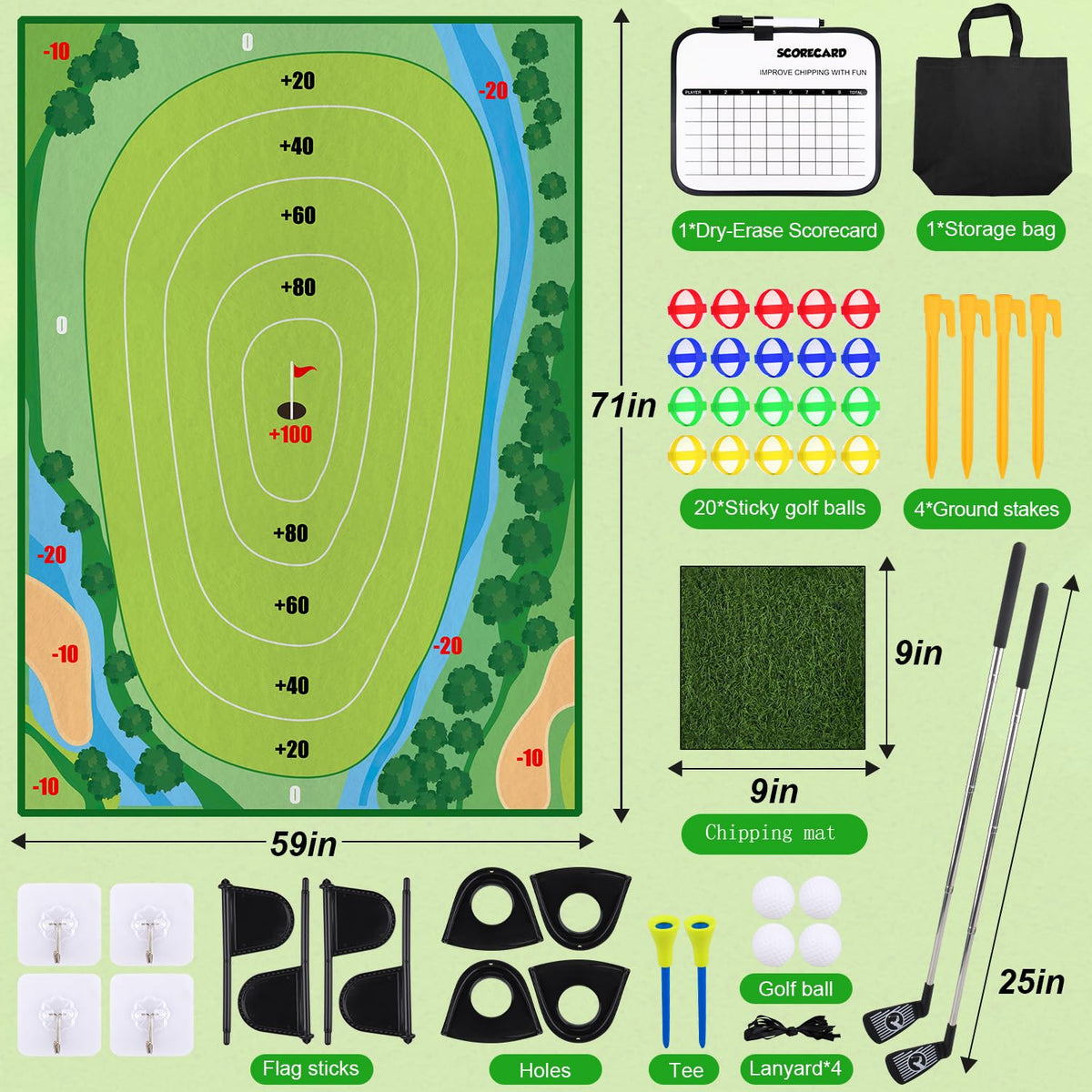 AETISY simulated golf holes enable realistic target practice and scoring.