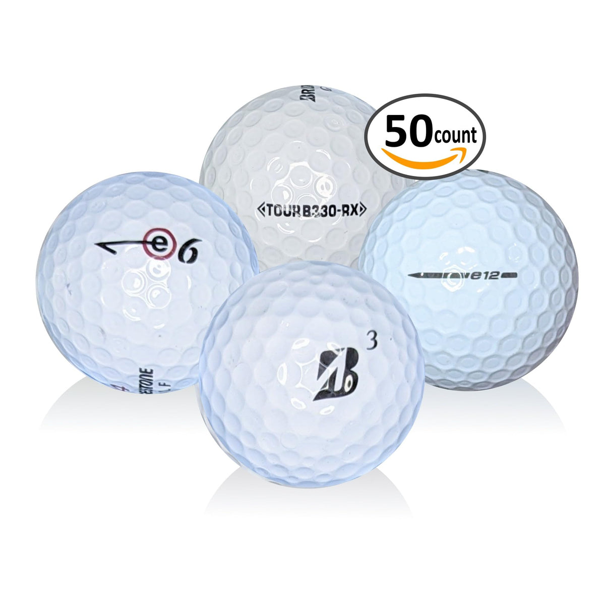 Afford-A-Ball Golf opened pack reveals white Bridgestone mix ready for casual rounds.