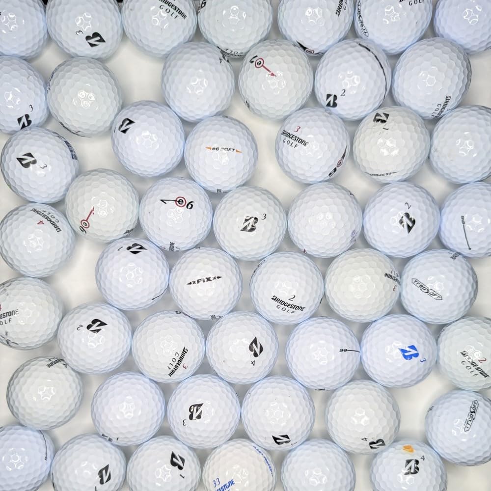 Afford-A-Ball Golf Bridgestone white balls mix highlights model variety for different play.