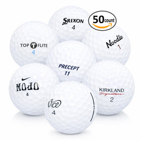 Used white golf balls in mint and near-mint condition for practice