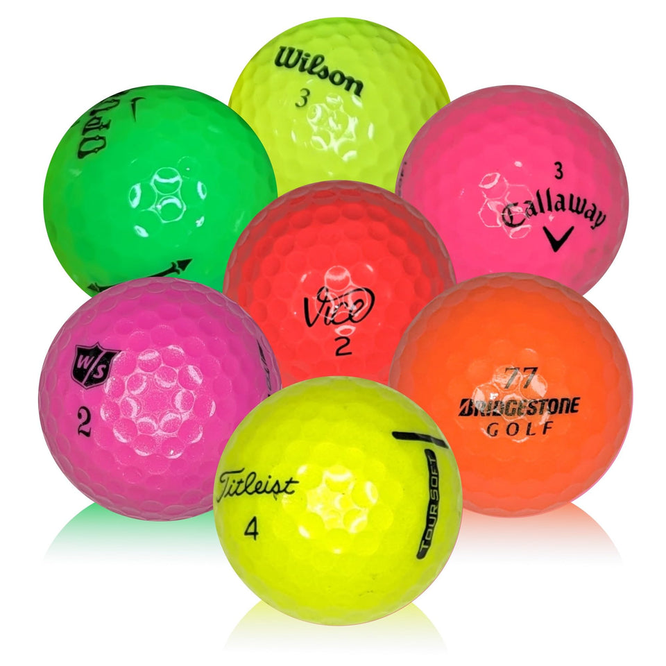 AFFORDABALL GOLF Afford-A-Ball color balls for mixed-brand practice with high visibility.