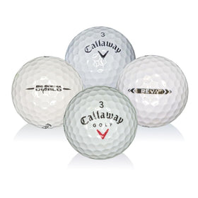 Affordaball Golf 50-pack packshot showing white recycled balls for casual rounds.