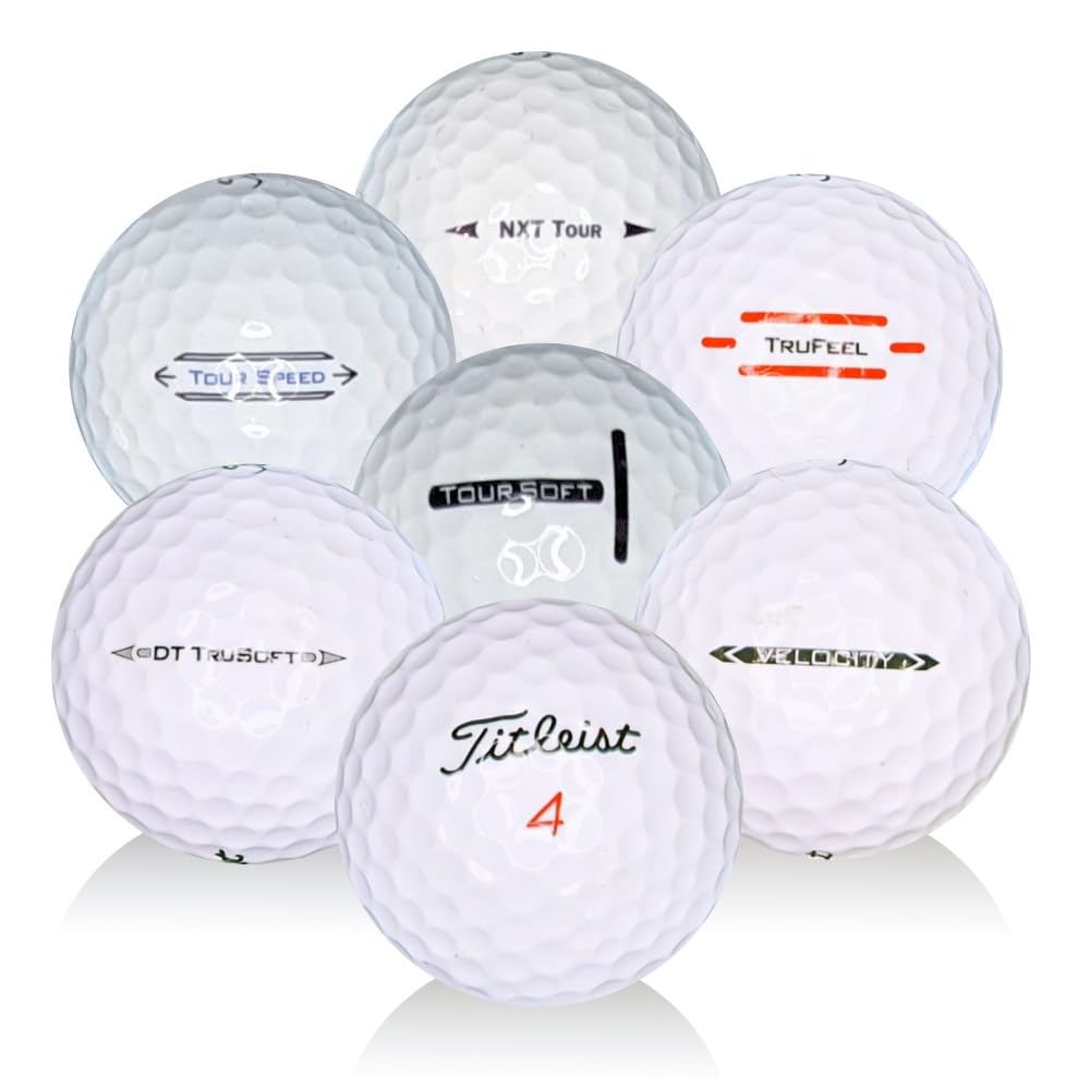 Afford-A-Ball Golf 50-pack Titleist mix: budget-friendly white balls for practice and rounds.
