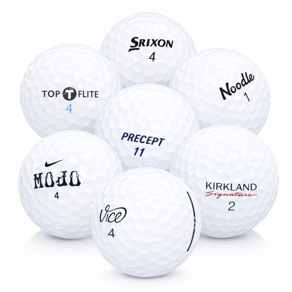 Afford-A-Ball Golf 50-pack white balls for casual practice.