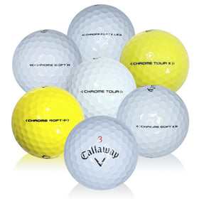 Afford-A-Ball Golf 50-pack with white and yellow chrome soft-tour balls for practice.