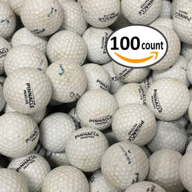 Affordaball Golf recycled balls show wear, ideal for range drills and budget training.
