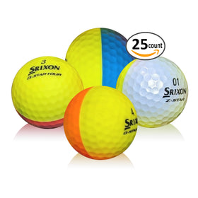 Affordaball Golf recycled Srixon Divide colors image highlights value mix.