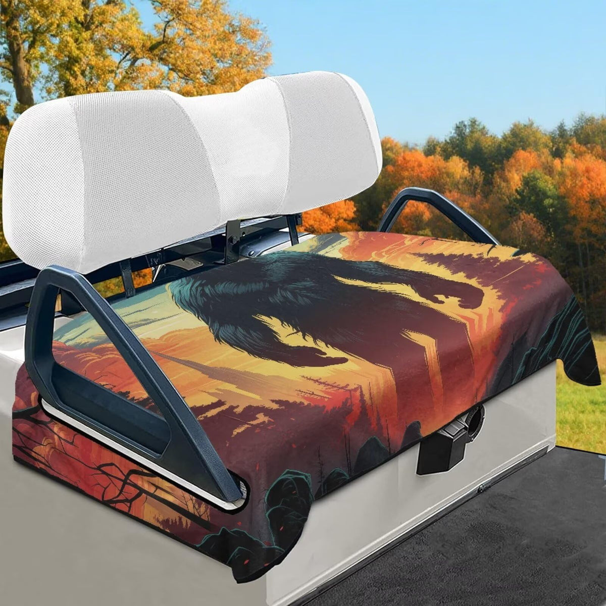AFPANQZ Bigfoot seat blanket cover provides cozy warmth and seat protection for chilly rounds