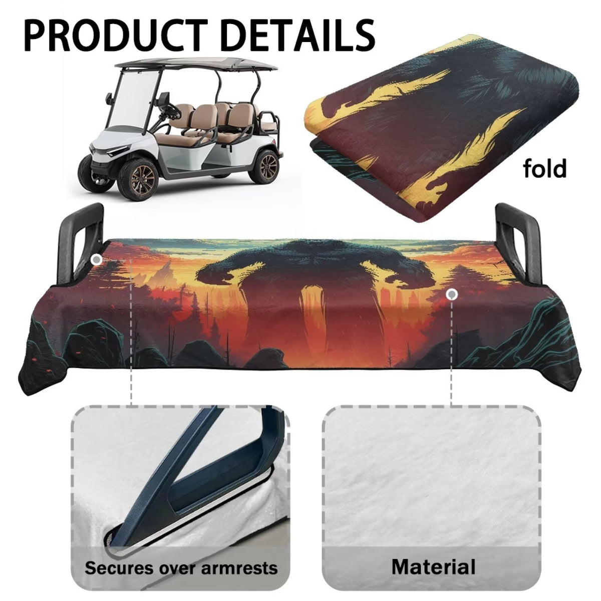 AFPANQZ Bigfoot washable golf cart cover for easy care after rounds