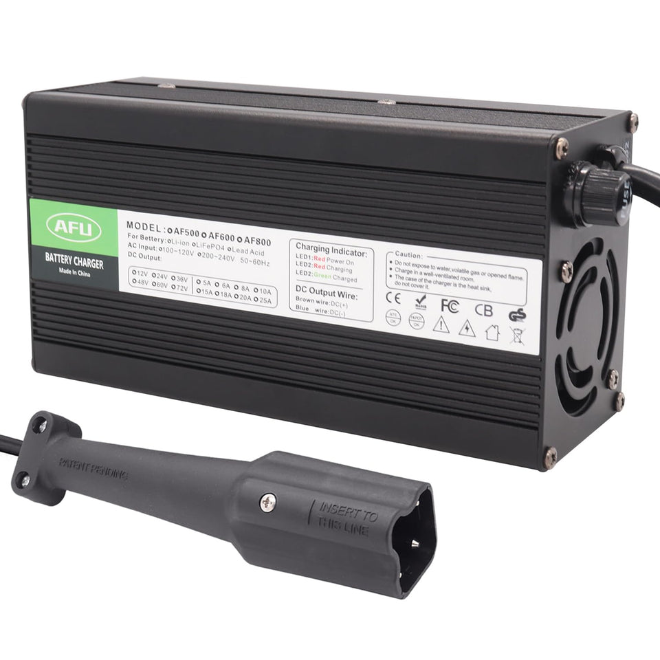 AFU 48V 10A golf cart charger for Yamaha G29 plug delivering reliable charging.