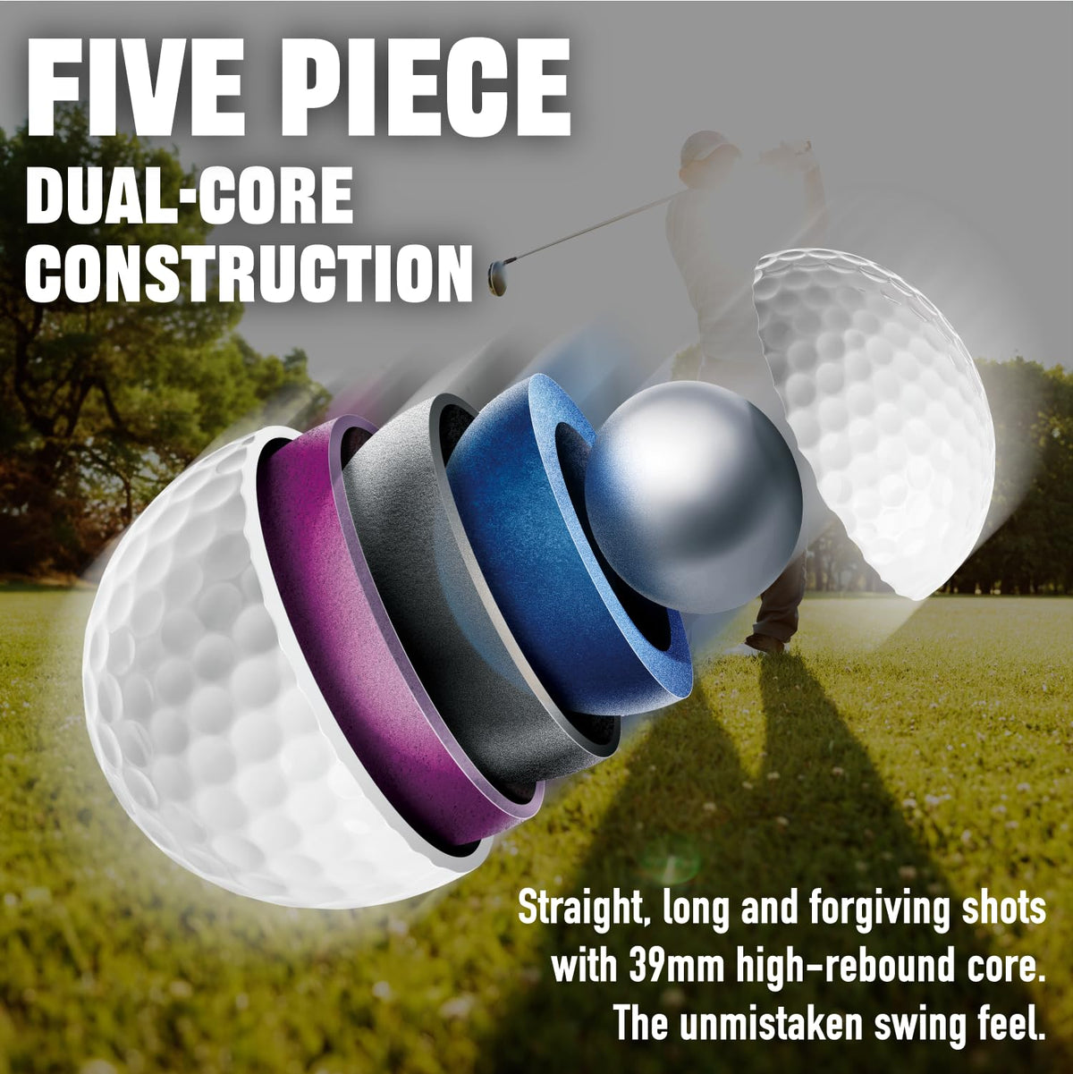 agape MP5 tee-off speed and distance visualization for potential carry
