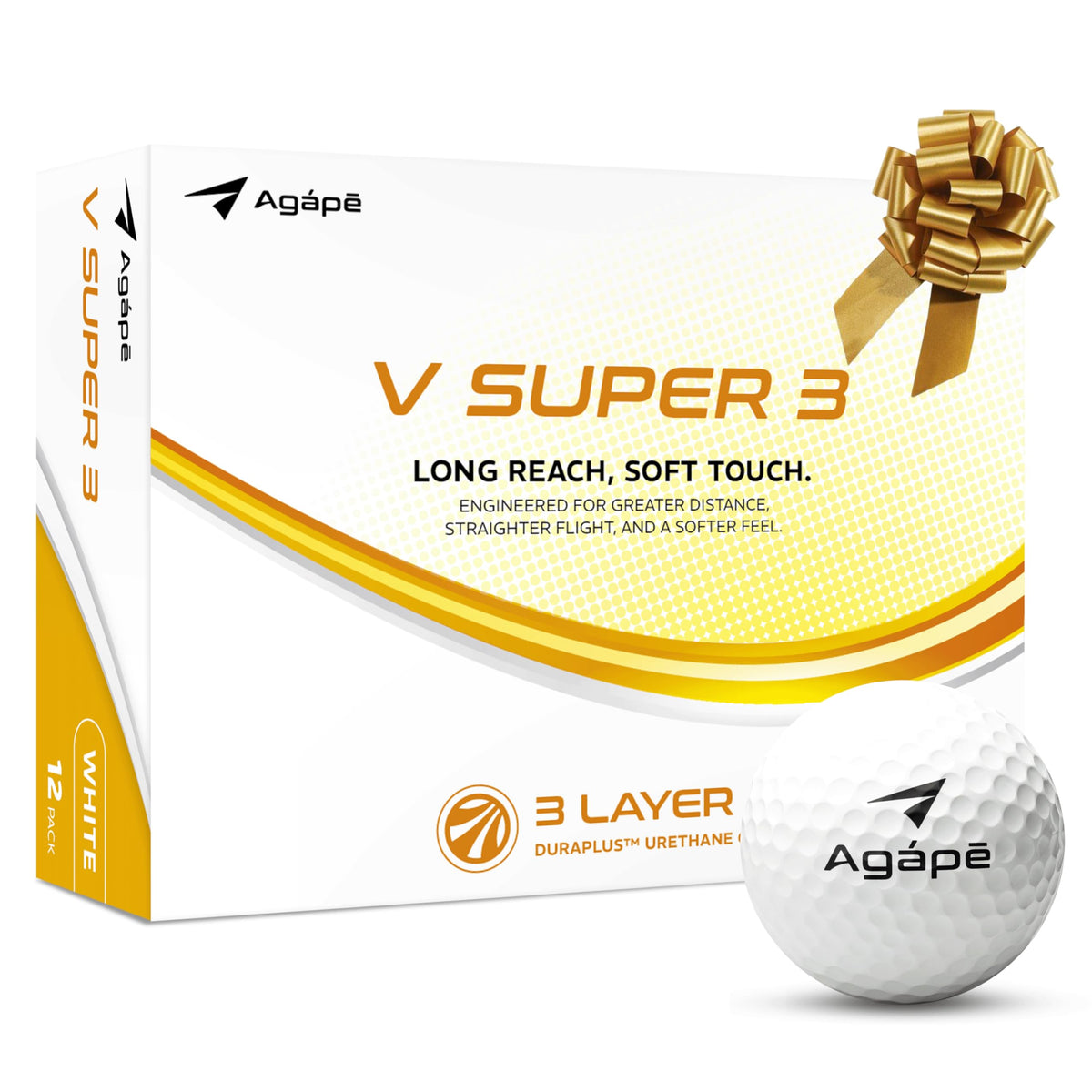 Agape VS3 ball close-up shows the Duraplus cover for durability and feel.