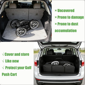 Aidetech bag protects cart from dust and scratches during storage.