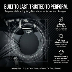 Aiming Fluid Golf Magnetic Landing Pad gift-ready packaging appeals to golf lovers.