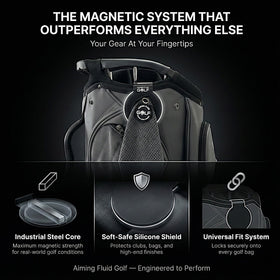 Aiming Fluid Golf Magnetic Landing Pad in-cart organization boosts round flow.