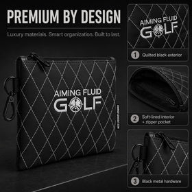 Aiming Fluid Golf pouch with 360 swivel clip ensures quick access on the move.