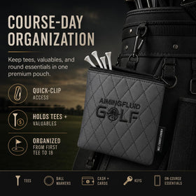 Aiming Fluid Golf soft interior protects phones and sunglasses during travel and play