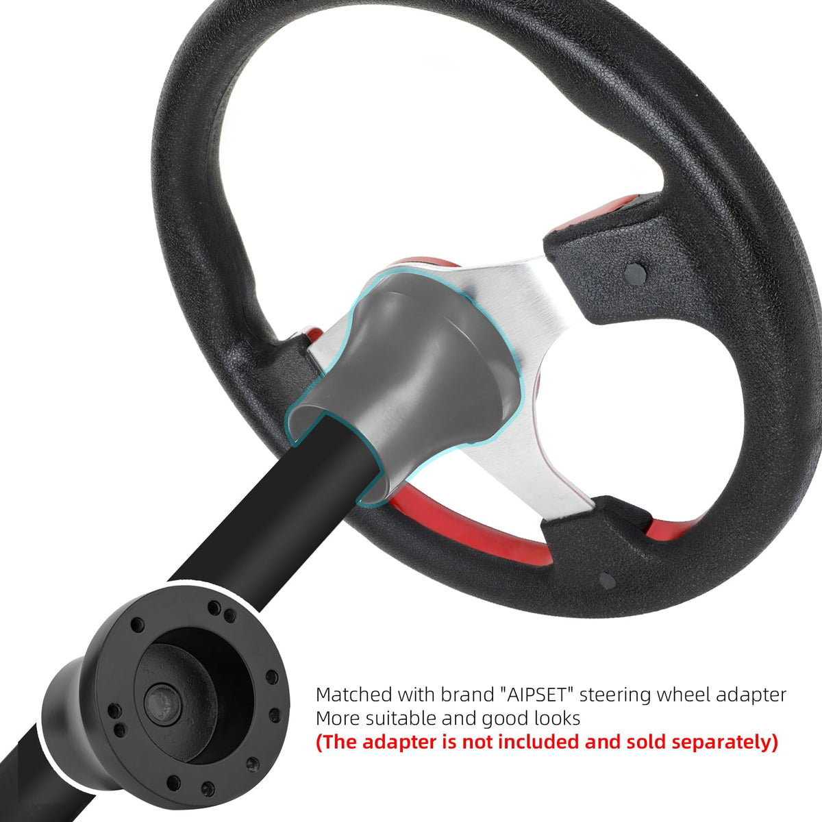 AIPSET 12.5-inch classic steering wheel for golf carts enhances style