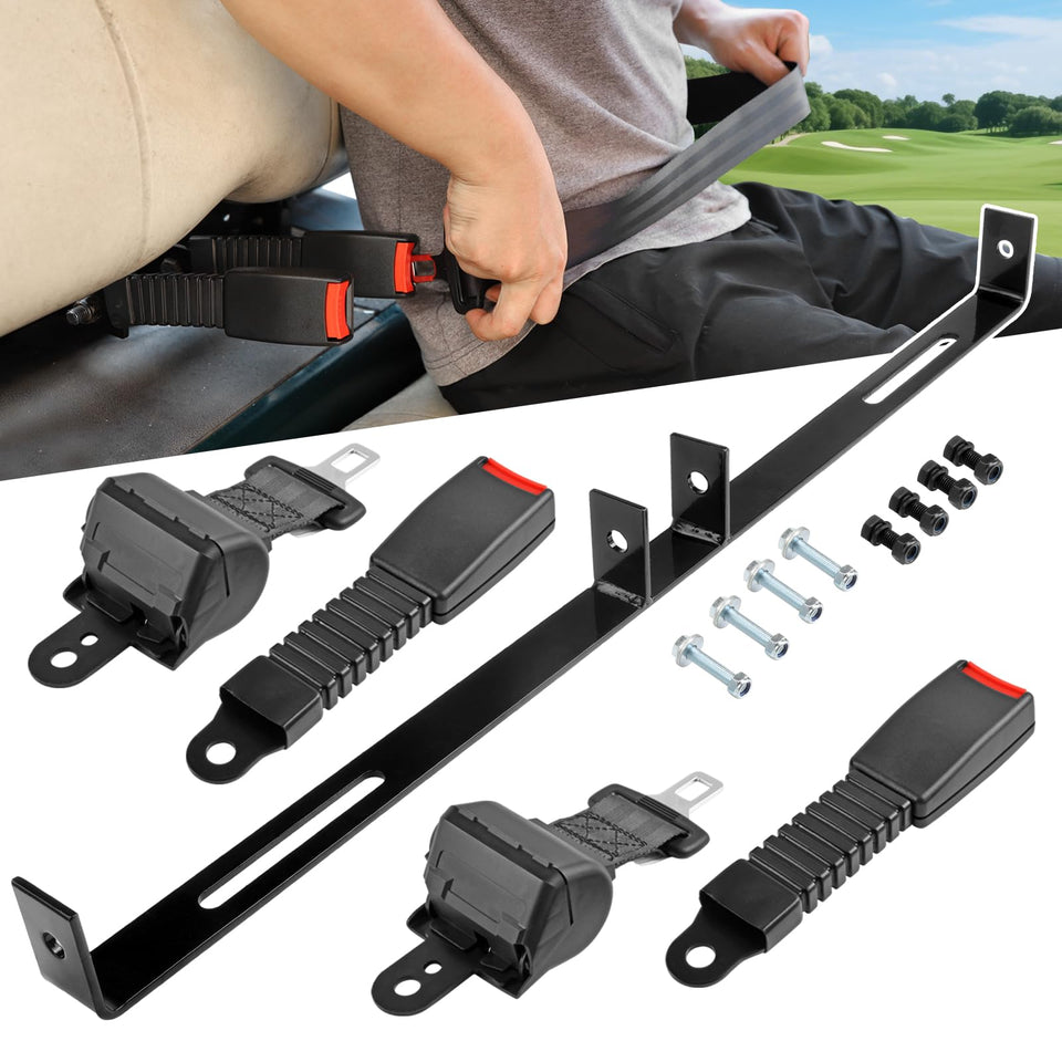 AIPSET 2P seat belt with bracket on front seat for EZGO, Club Car, Yamaha.