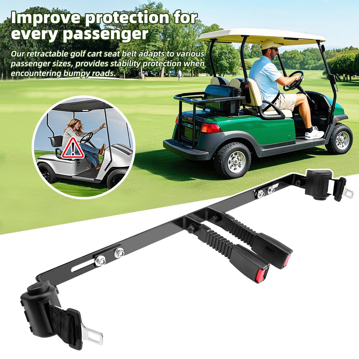 AIPSET universal rear seat belt bracket for secure passenger restraint.