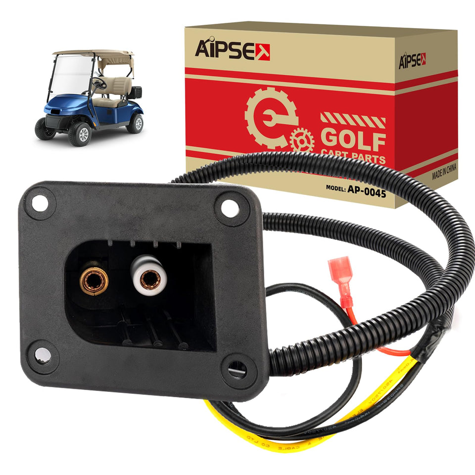 AIPSET 36V golf cart receptacle front view for easy bolt-on compatibility.