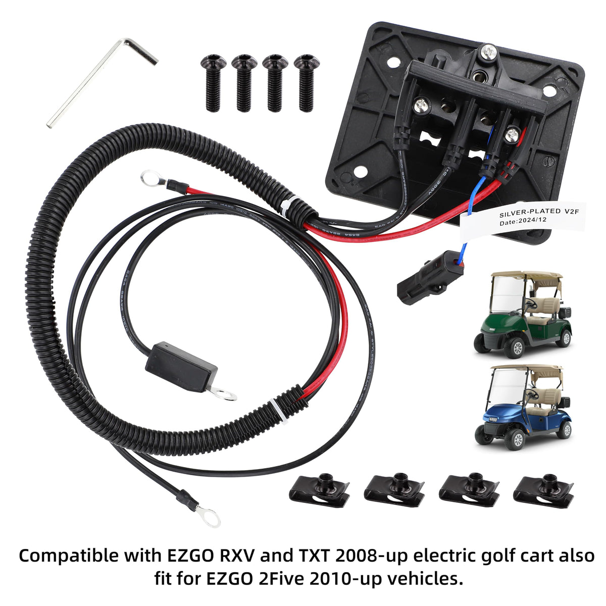 AIPSET plug-and-play receptacle enabling quick EZGO RXV installation.