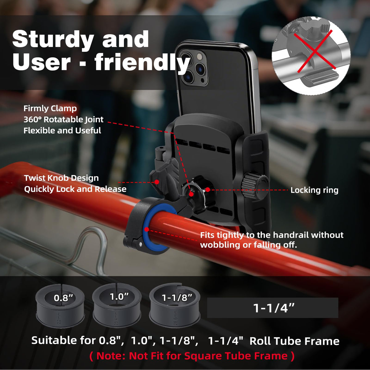 AIPSET anti slip grip ensures phones stay in place during travel