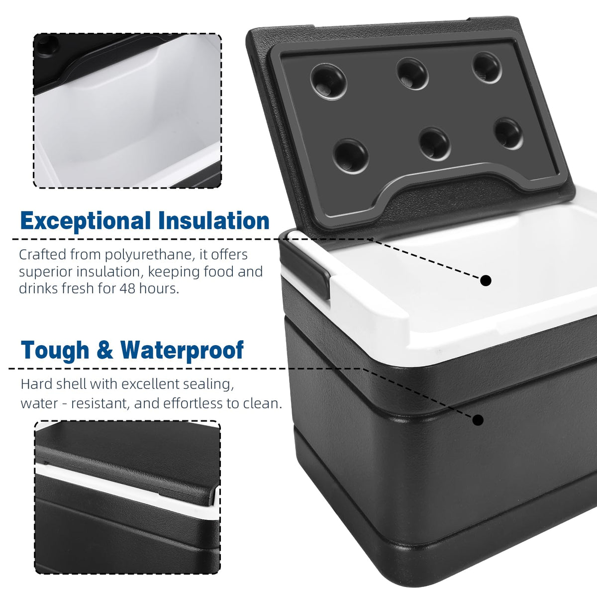 AIPSET ice box at the beach keeping refreshments cool outdoors.