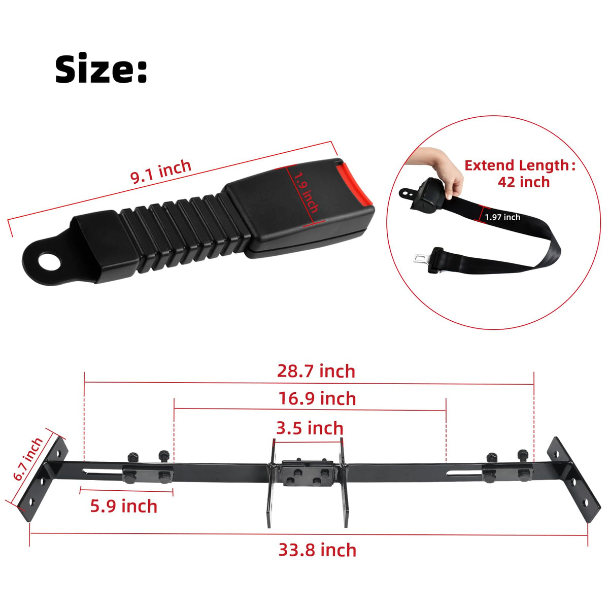 Bracket and hardware included for quick, tool-free installation.