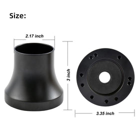 Easy installation: remove wheel nut, slide adapter, reattach wheel.