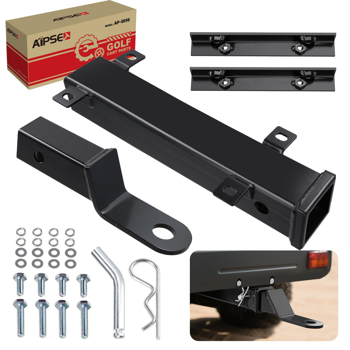 AIPSET golf cart hitch receiver 2-inch for secure towing