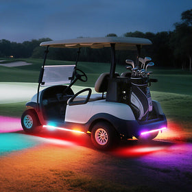 AIPSET 12-80V compatible LED strips fit multiple golf cart models.
