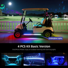 AIPSET golf cart lights with music sync pulse to the beat for dynamic rides.
