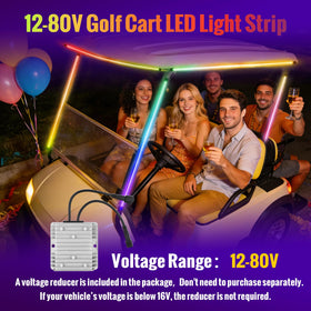 AIPSET golf cart LED strip installation demonstrates universal compatibility and easy wiring.