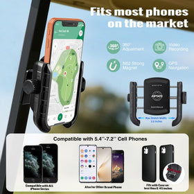 AIPSET mount attaches to metal surfaces for hands-free use.