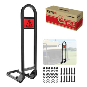 AIPSET rear seat grab bar on EZGO, front view shows sturdy passenger grip