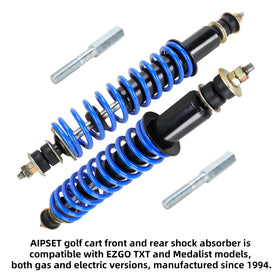 AIPSET golf cart shock absorber rear view enhances comfort on rough surfaces.