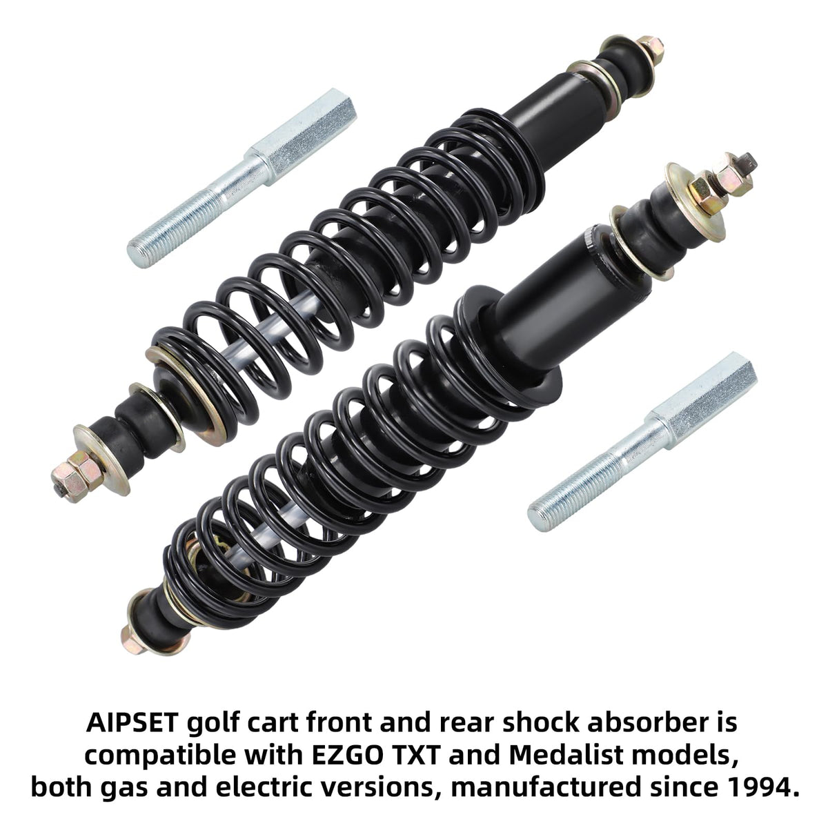 AIPSET golf cart shock absorber rear view supports smooth rides on Medalist models.