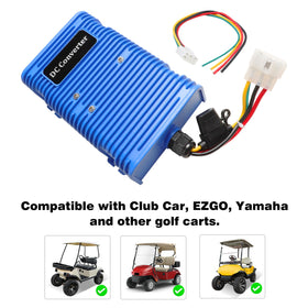AIPSET golf cart voltage reducer side view shows slim profile for easy mounting.