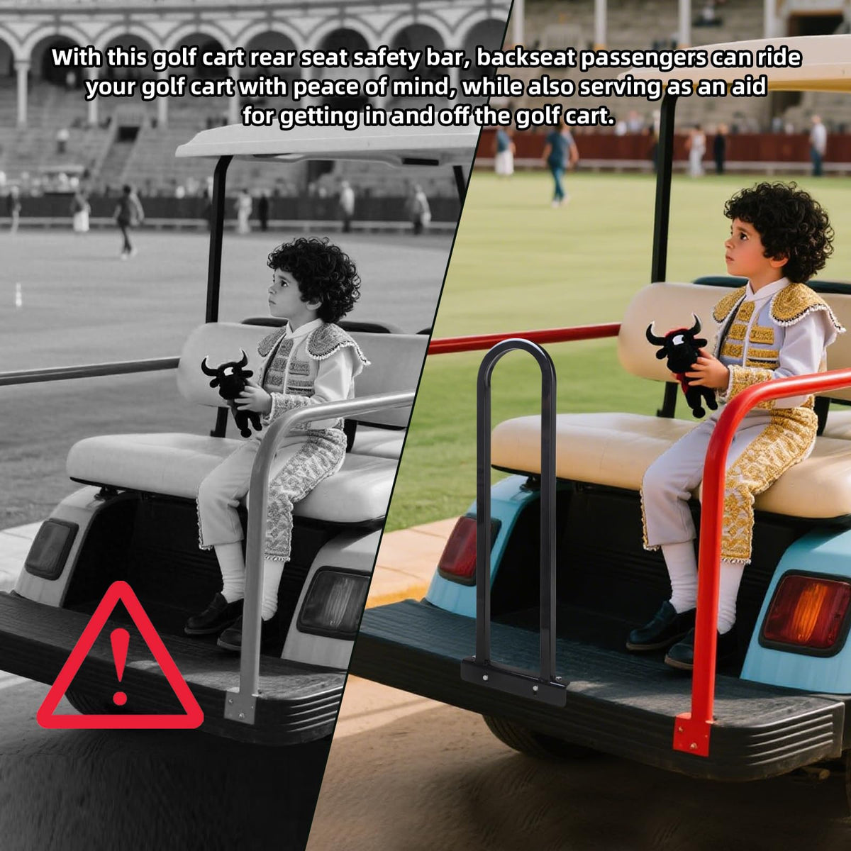 AIPSET grab bar Club Car-compatible handrail enhances stability during rides.