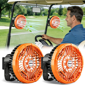 AIPSET magnetic golf cart fan on iron frame delivers steady airflow.