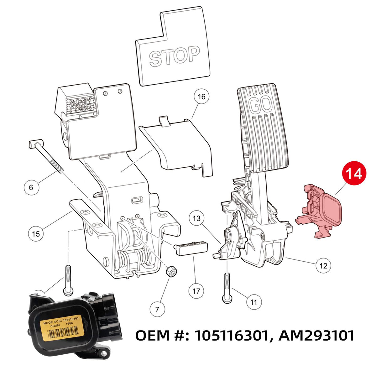 Durable AIPSET MCOR 4 throttle potentiometer delivers long-lasting performance in daily use.