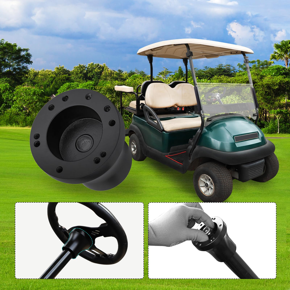 Package contents image shows adapter included, wheel not included.