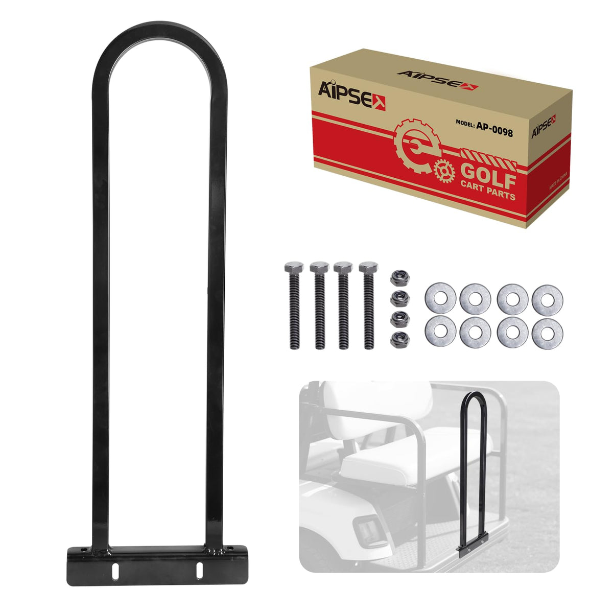 AIPSET rear-seat grab bar universal-fit provides a secure passenger grip on rough roads.