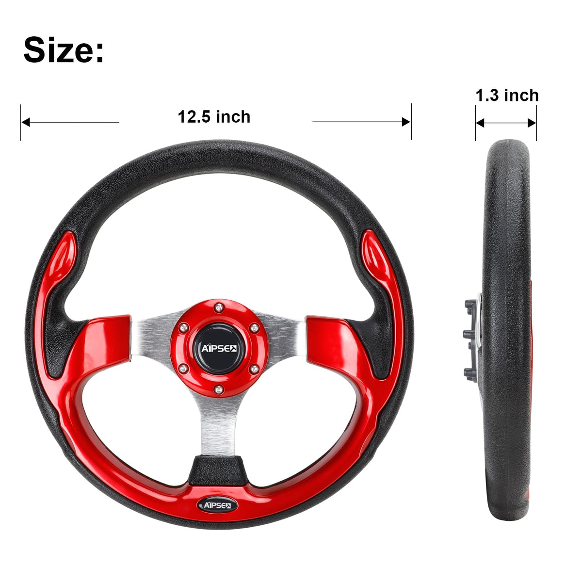AIPSET red wheel fits EZGO TXT/RXV, Club Car DS, Yamaha with adapter