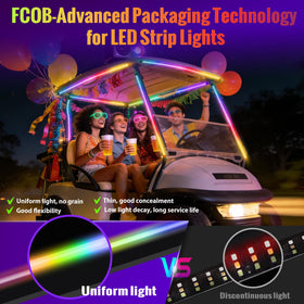 AIPSET RGBW dynamic modes display with 200+ options for mood lighting.