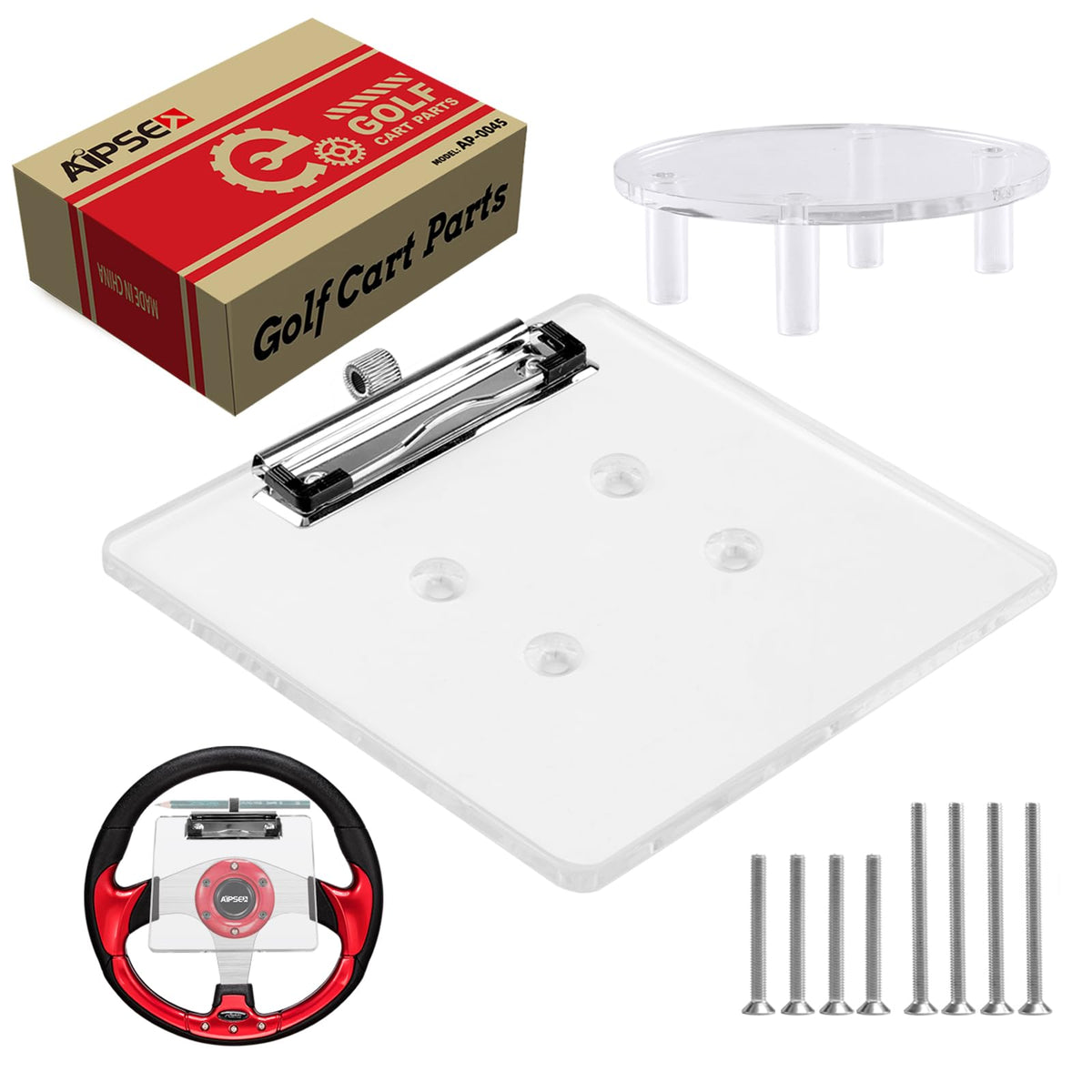 AIPSET scorecard holder clip securely grips scorecard on golf cart for stability