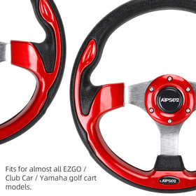 AIPSET steering wheel red anti-slip artificial leather for steady handling